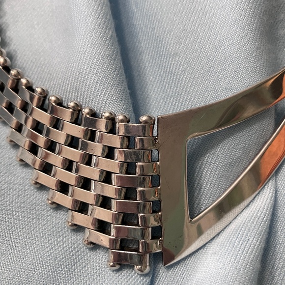 Solid Sterling Silver Collar Necklace - Picture 2 of 9